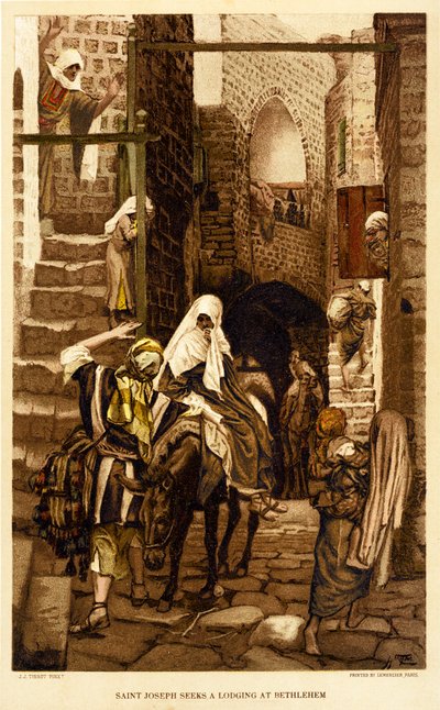 Joseph Seeks a Lodging at Bethlehem by James Jacques Joseph after Tissot